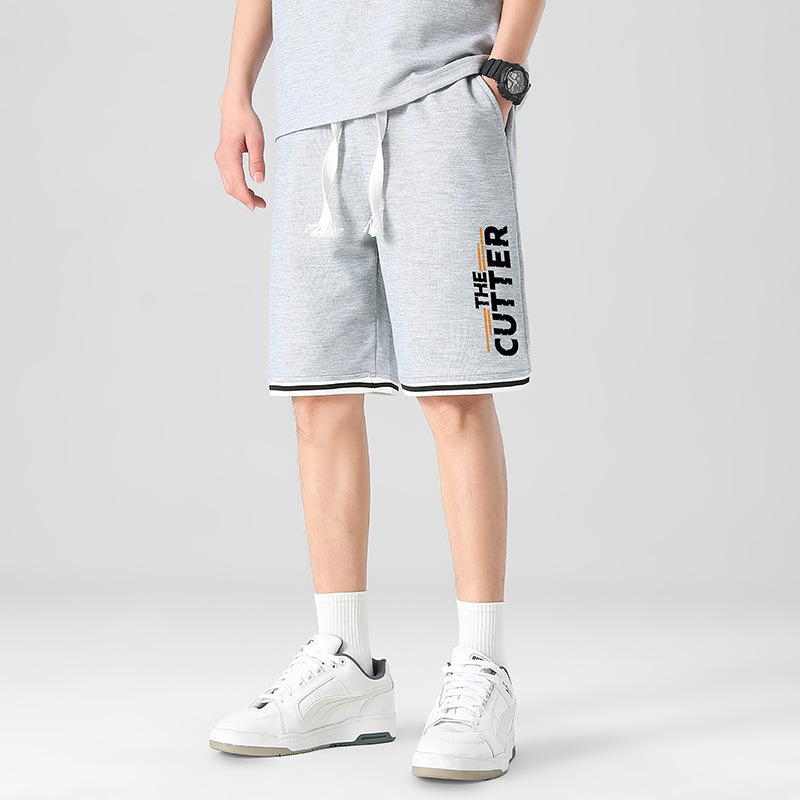 Al por mayor transfronterizo deportivo de ocio de verano de mangas cortas pantalones elásticos de cinco puntos de hombre de punto sueltos pantalones rectos image 23