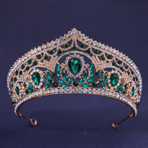 Cross-border Bridal Crown Hair Accessories European and American Wedding Dinner Baroque Rhinestone Crown Headband Headband Hair Accessories