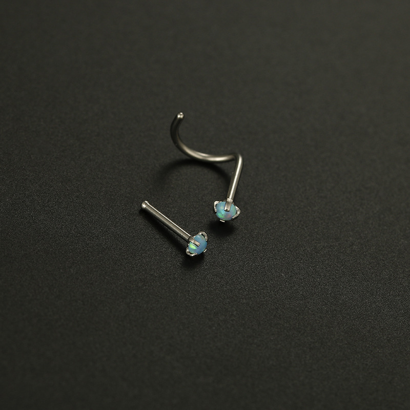 Casual Geometric Stainless Steel Inlay Zircon Nose Studs display picture 4