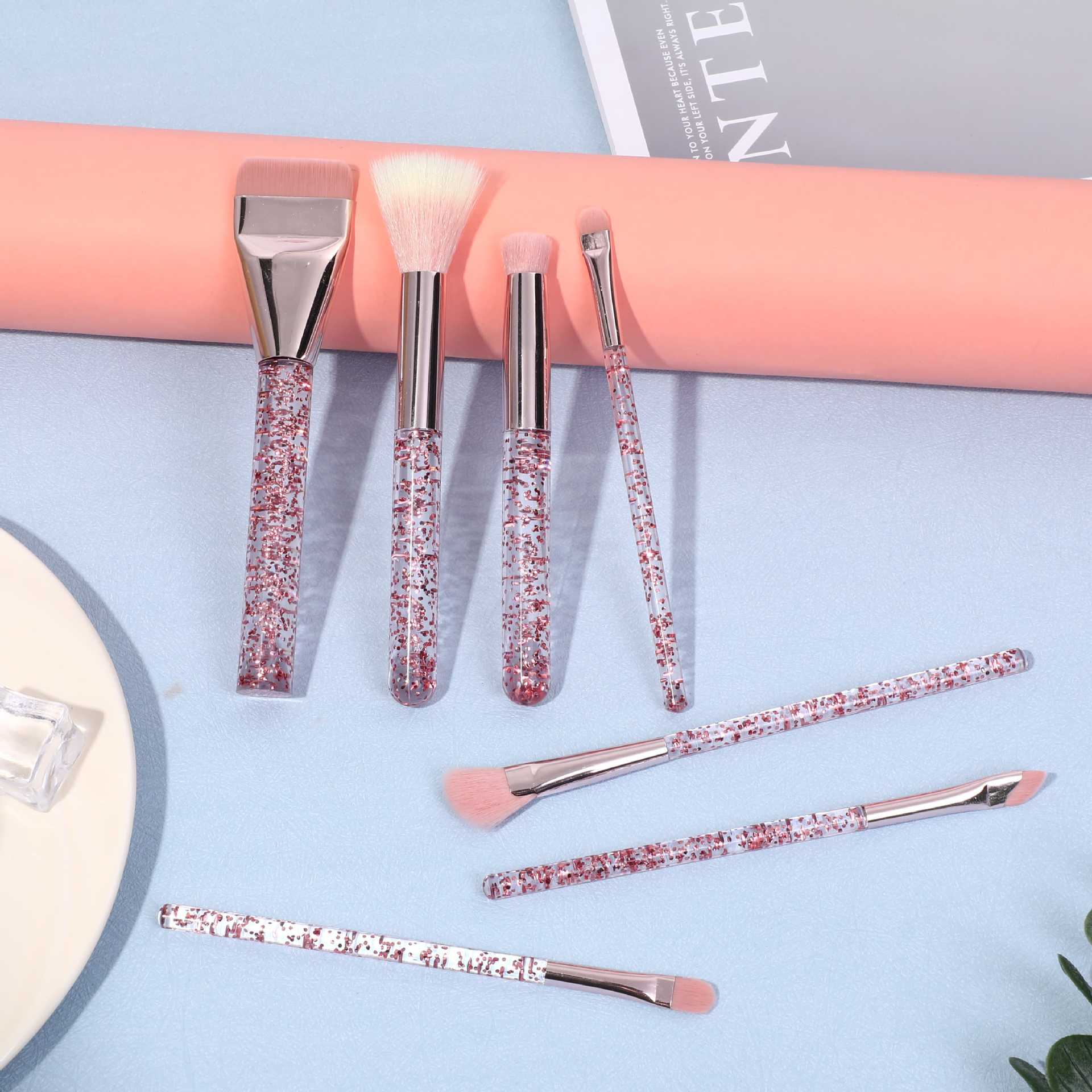 Productos explosivos transfronterizos de cerezo en polvo Dai9 cepillo de maquillaje de cristal, un cepillo de base de palabra, un conjunto completo de cepillo de maquillaje de belleza