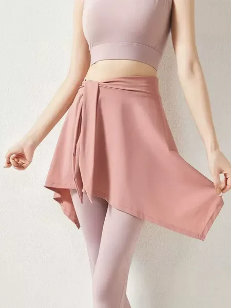 Yoga pants with a skirt to prevent embarrassment, small skirt for sports and fitness, butt-covering skirt, running apron, one-piece butt-covering skirt