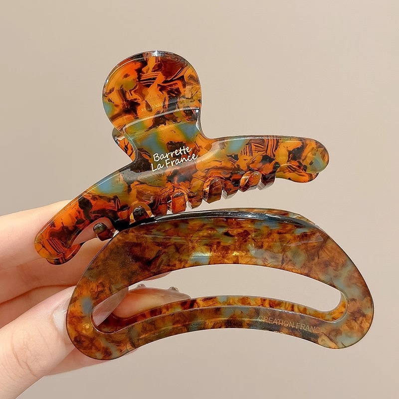 Gran clip de agarre de ácido acético retrógrado francés, clip de pescado, clip de cabello sofisticado, clip de cabello de alta calidad, pinza de cabello para el cabello.