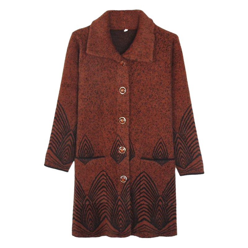 Средние и пожилые мамы одеваются средние и длинные имитационные норковые шерстистые пальто среднего и пожилого женского возраста с квадратным вырезом кардиган пальто бабушки топ