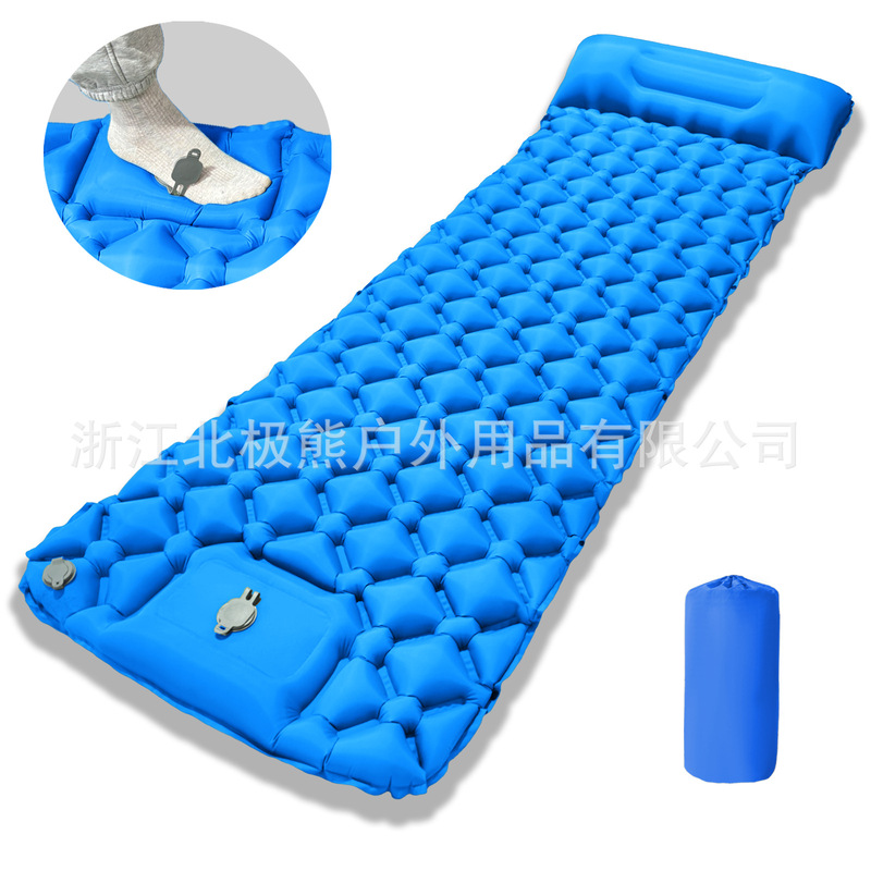 LT18 can be spliced outdoor camping built-in foot inflatable mattress inflatable bed single sleeping mat TPU moisture-proof mat filling