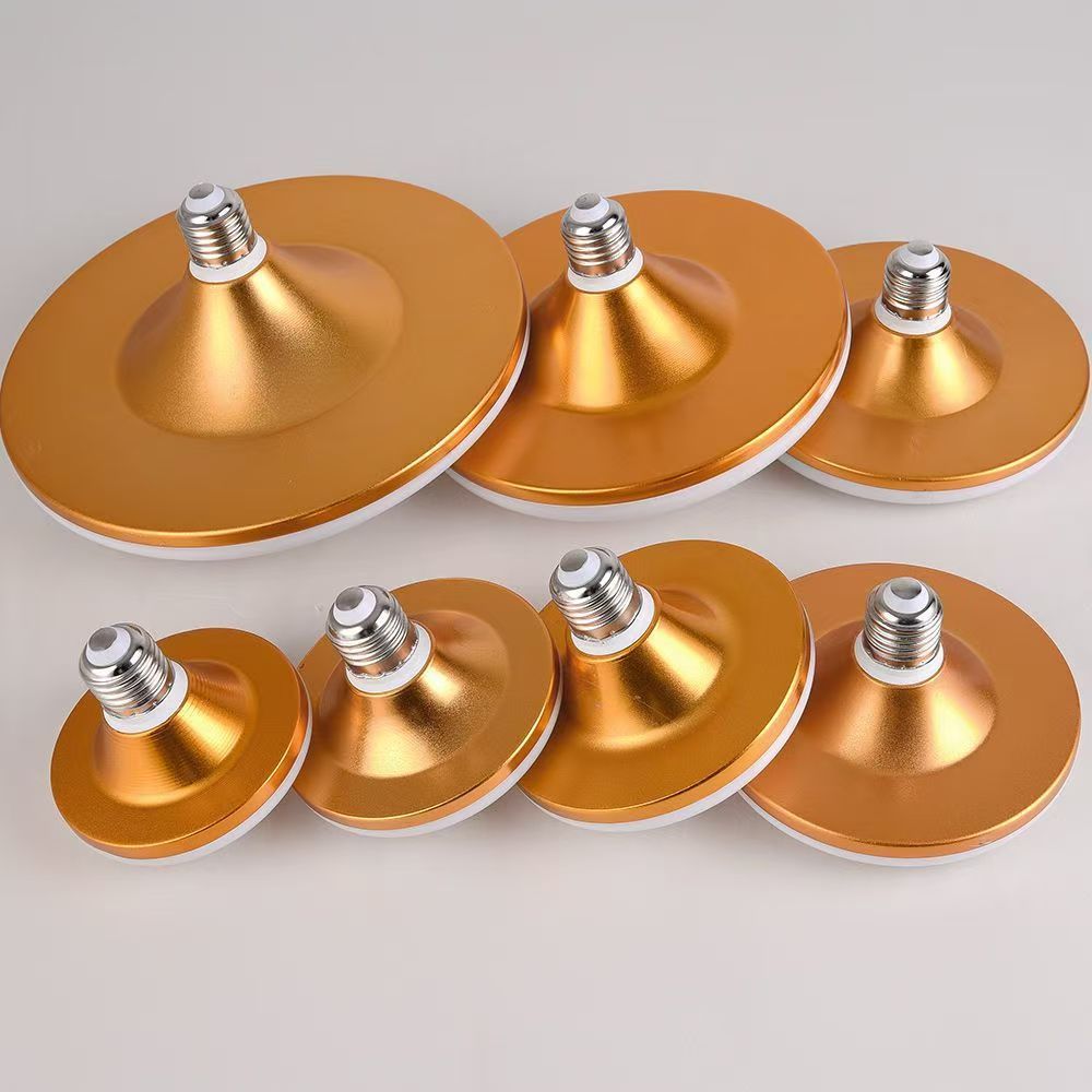 LED lámpara de platillo volador de luz tricolor lámpara de platillo volador lámpara de corriente constante lámpara de alta potencia hogar ahorro de energía tornillo bombilla e27