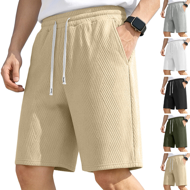 Pantalones Cortos de Playa Holgados para Hombre de Poliéster, Transpirables con Cordón, para Deporte