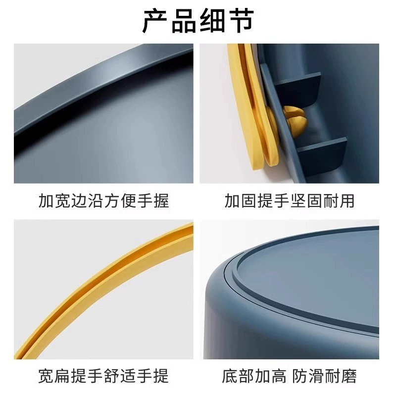 Handheld plastic durable capacious bucket for laundry, increased thickness