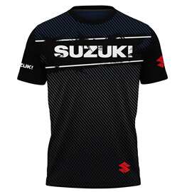 机车爱好者铃木 SUZUKI 主题 T 恤 速干透气黑红运动短袖上衣