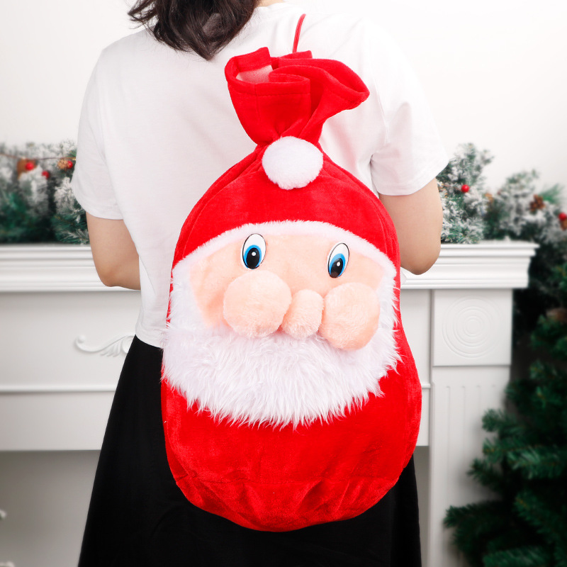 Christmas Candy Bag Velvet Gold Thread Elder Gift Bag Christmas Decorations High-End Face Gift Back Bag Knot Gift Bag