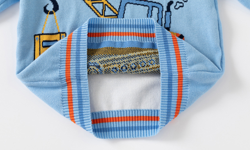 Nuovi vestiti autunno e inverno 2024, maglione lavorato a maglia con base in filo di cotone a doppio strato per ragazzi, macchina per appendere i bambini_voghion.com