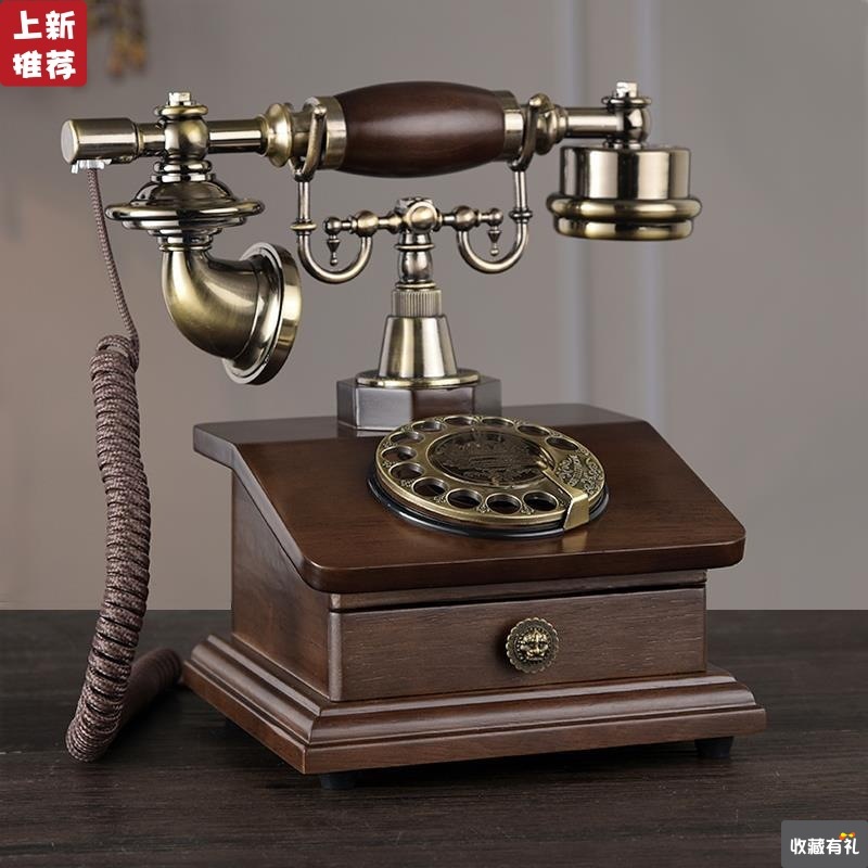 蒂雅菲歐式複古仿古電話機古董旋轉撥號家用固定座機無線插卡電話