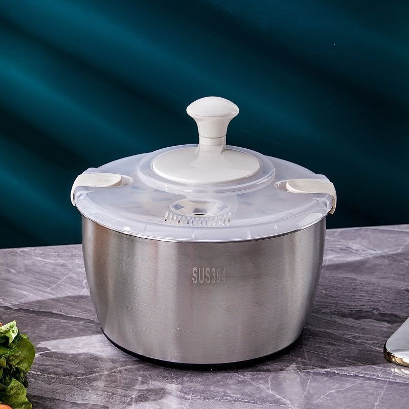 New stainless steel vegetable dehydrator, suitable for frying skewers, oil draining, high-temperature resistance, large capacity, commercial-grade salad spinner and draining basket