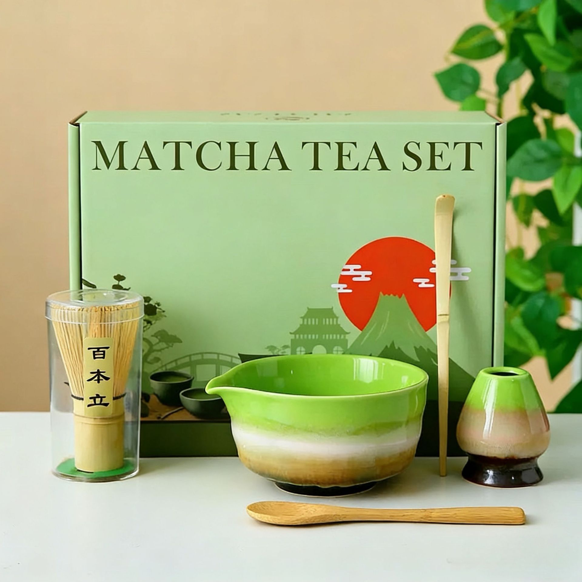 Transfronterizo exclusivo para el set de té Matcha japonés caja de regalo de té Matcha cepillo de té de 100 libros de té Matcha de la dinastía Song