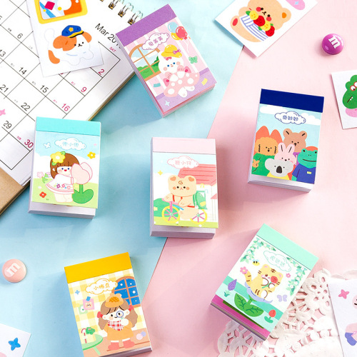 Message: The 6th volume of the Soft Objects Collection, Adzuki Bean Book, Cartoon Mini and Japanese Paper Stickers with Cute Characters, 50 Photos, 6 Styles