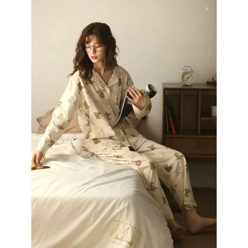 Pijamas para mujer, estilo primavera y otoño, nuevo modelo 2025, conjunto de dos piezas de manga larga, artículo popular de celebridades de internet, conjunto de ropa de estar para otoño e invierno. image 6