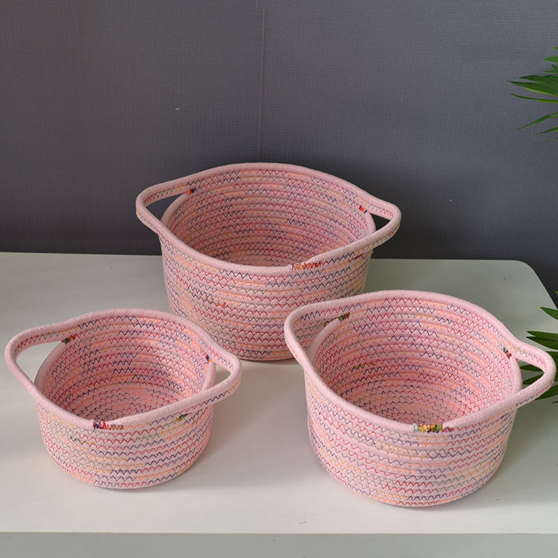 Almacenamiento de hilo de algodón cesta de almacenamiento tejido escritorio merienda juguete Nordic clave sundries cesta de almacenamiento cesta