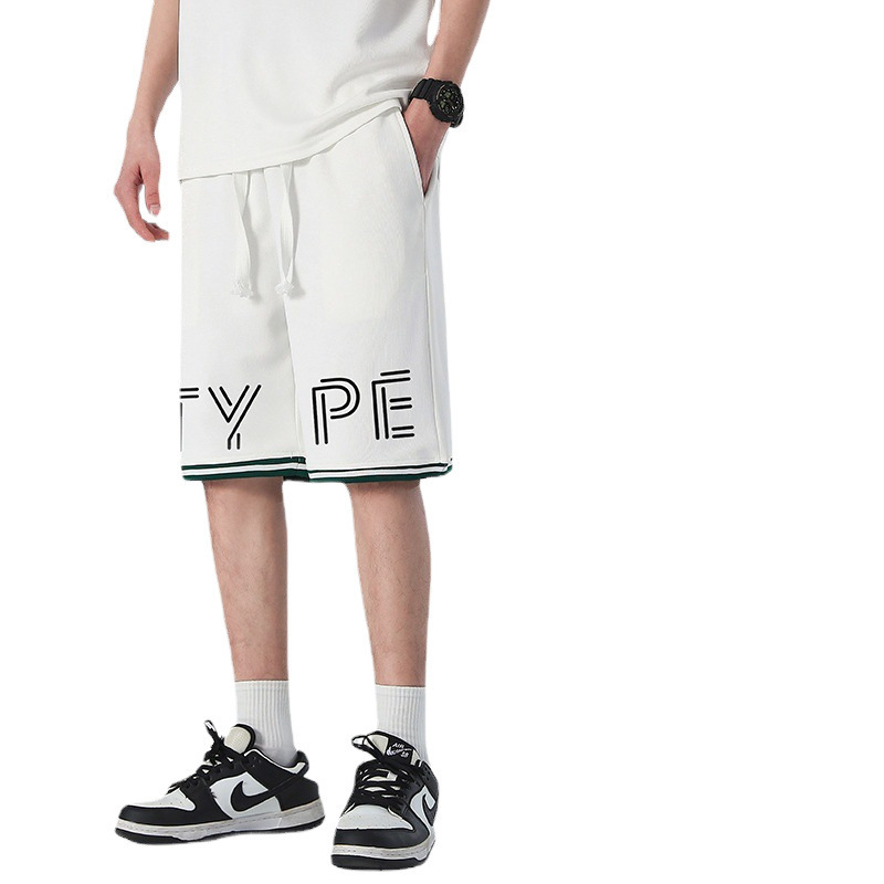 Al por mayor transfronterizo deportivo de ocio de verano de mangas cortas pantalones elásticos de cinco puntos de hombre de punto sueltos pantalones rectos image 5