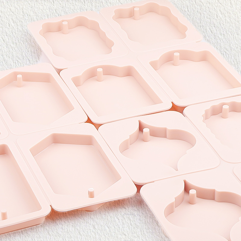 Molde de cera 6 con diamante 4 con elíptico cuadrado marca vieja K perfumada barra magnética molde de jabón hecho a mano molde de silicona DIY