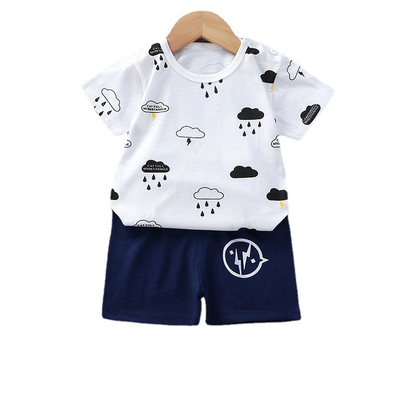Children's short sleeve T-shirt, summer cotton set for early age for men and women, children's clothing