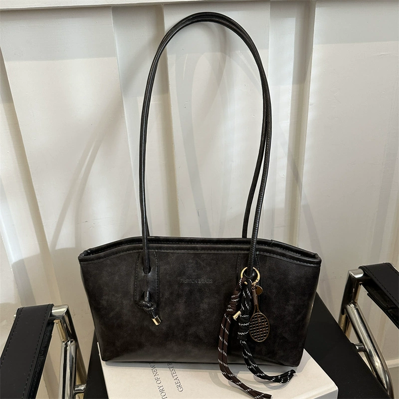 Shoulder Bag, Retro Capacious Demi-Season One-Shoulder Design, Pendant Variants