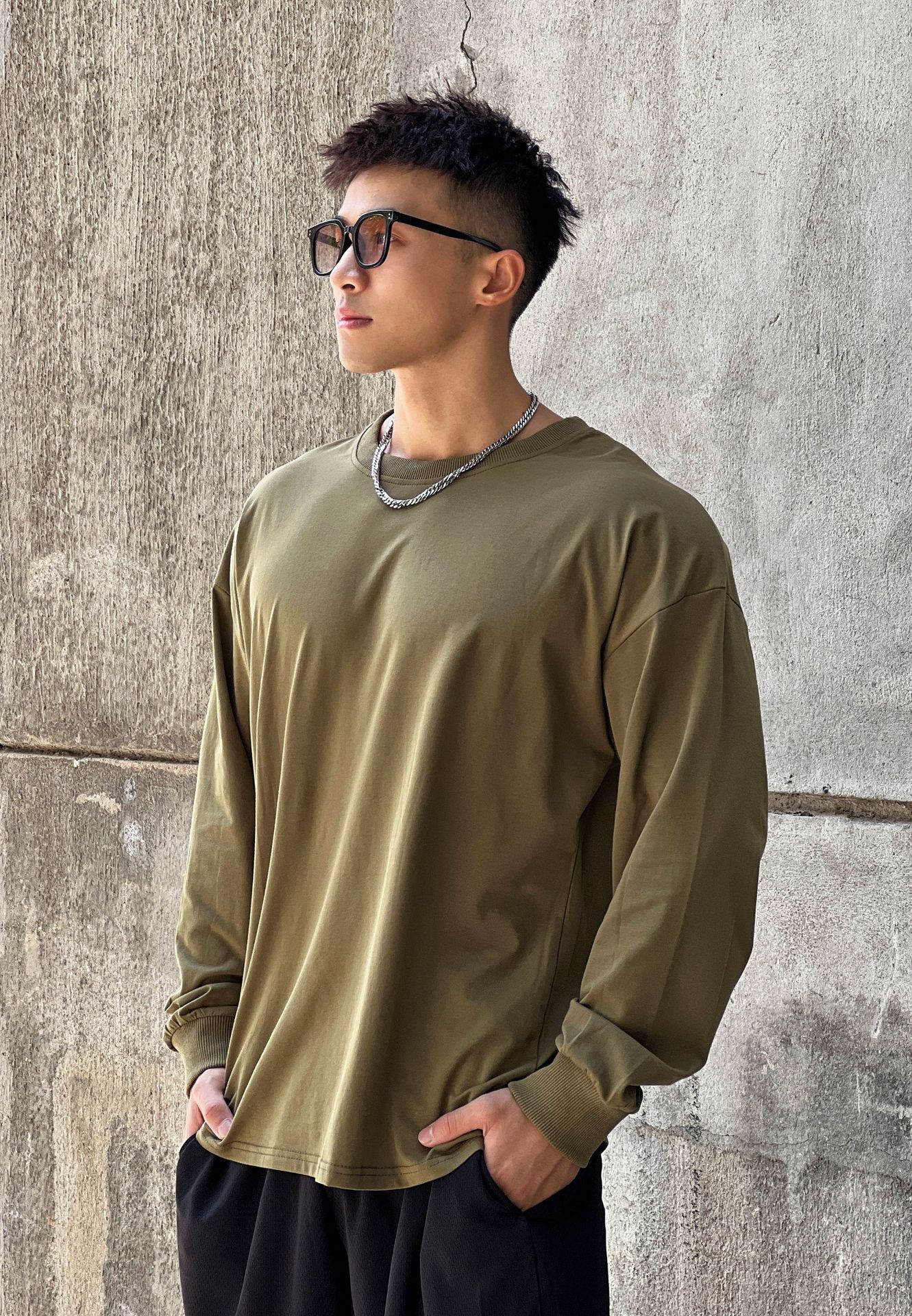 Men's Trendy Loose Fitting Fitness Clothing Long Sleeved T-Shirts Casual Training Sportswear Pullovers Sweatshirts Thin_viptrois.com