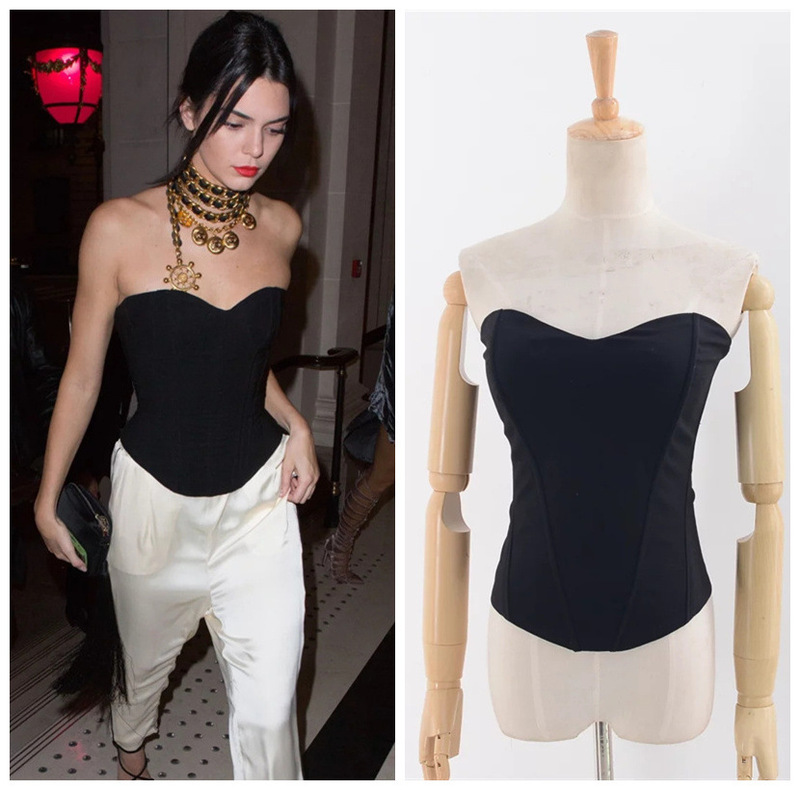 European and American style hot girl Three-dimensional tailoring Fishbone sexy corset tube top Slim off shoulder black base coat women's fashion European and American style hot girl Three-dimensional tailoring Fishbone sexy corset tube top Slim off shoulder black base coat women's fashion