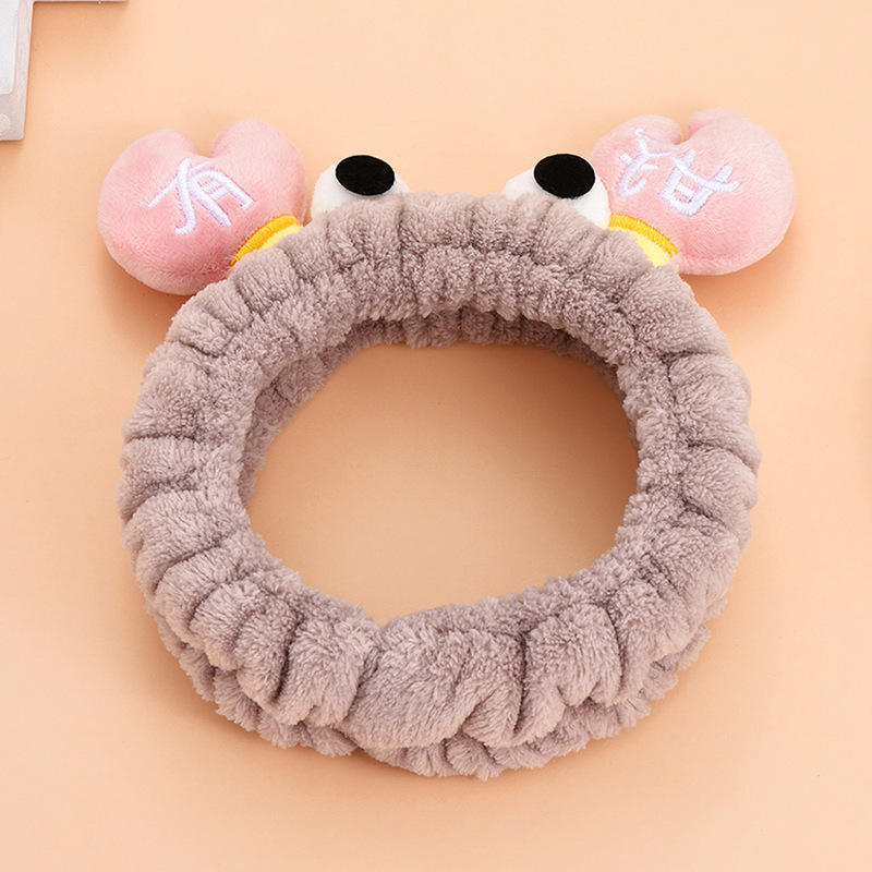 女の子が顔を洗ったりメイクしたりするためのかわいくて面白い大きな目のカニのヘッドバンド、甘いスタイルの外出用の多用途なヘッドバンド卸売|undefined