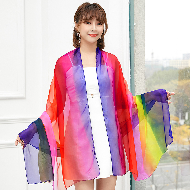 Shiffon rainbow beach scarf
