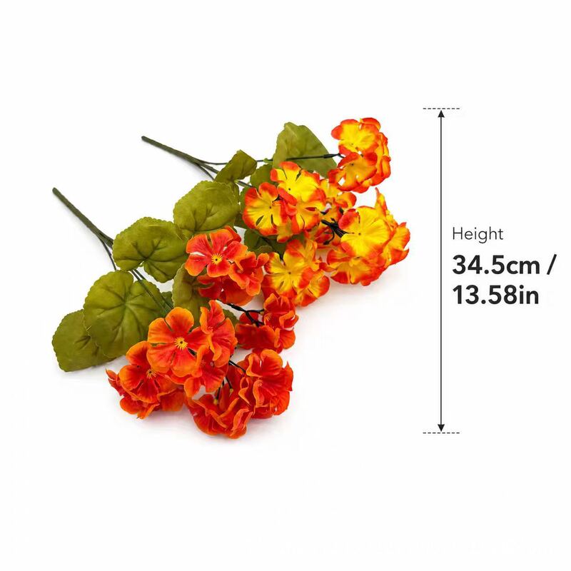 Cross-Border Best-Selling Artificial Geranium and Begonia Flower Bouquets for Home Decoration, Artificial Flower Arrangements in Autumn Colors