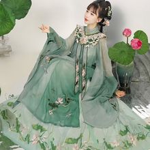 早春新款成人仙子汉服女明制云肩斜襟立领长衫齐腰褶裙春夏款套装