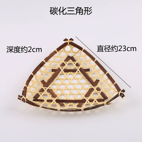 T^Handmade bamboo weaving products Bamboo weaving products Creative decoration Home dustpan tray Household small bamboo tray round