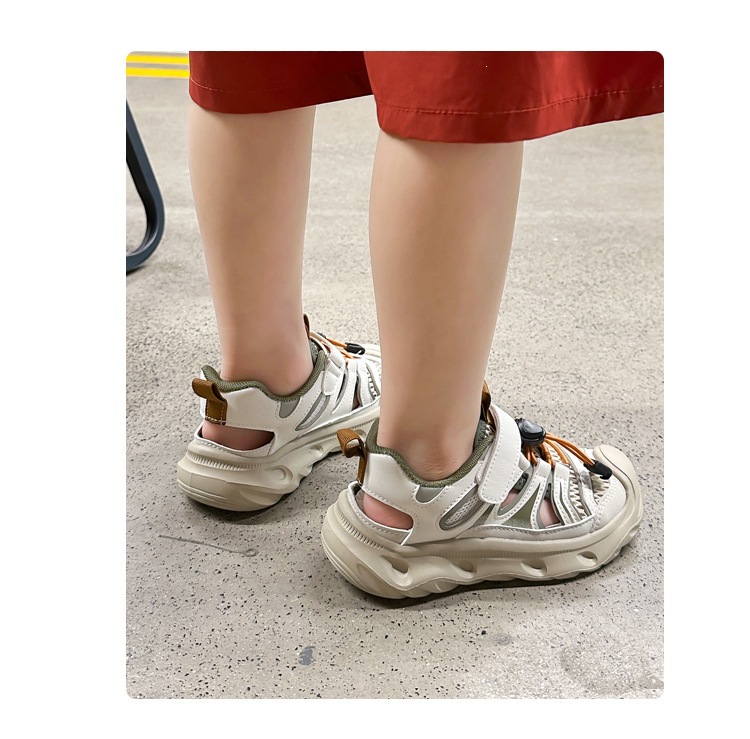 Lightweight Breathable Childrens Sandals Closed Toe Beach Shoes_voghion.com