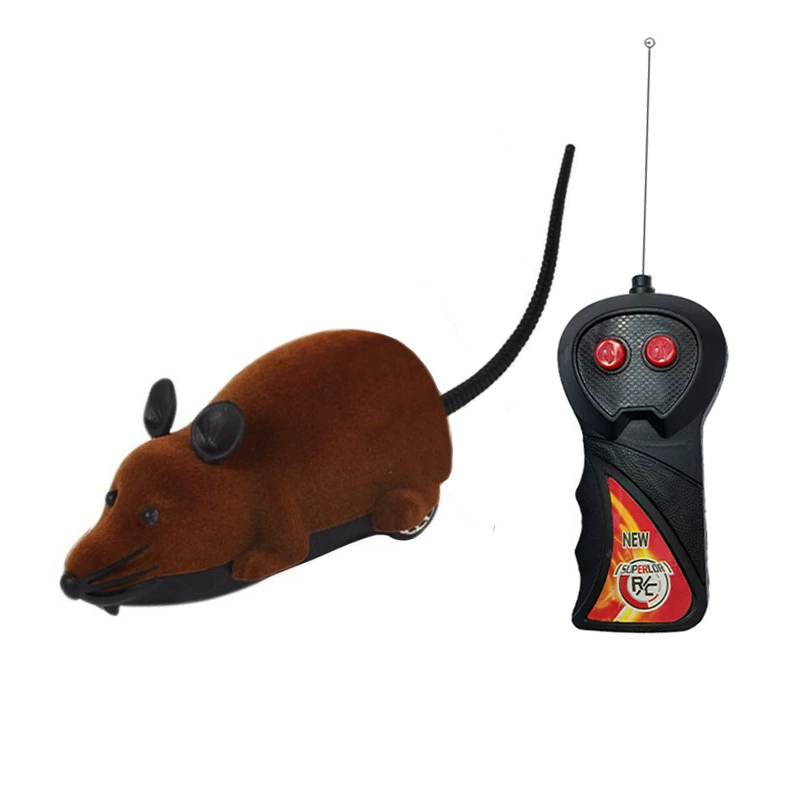 Remote‑control toy rat, two‑way flocked mouse, 23–28 cm, forward/back motion, >8 m range