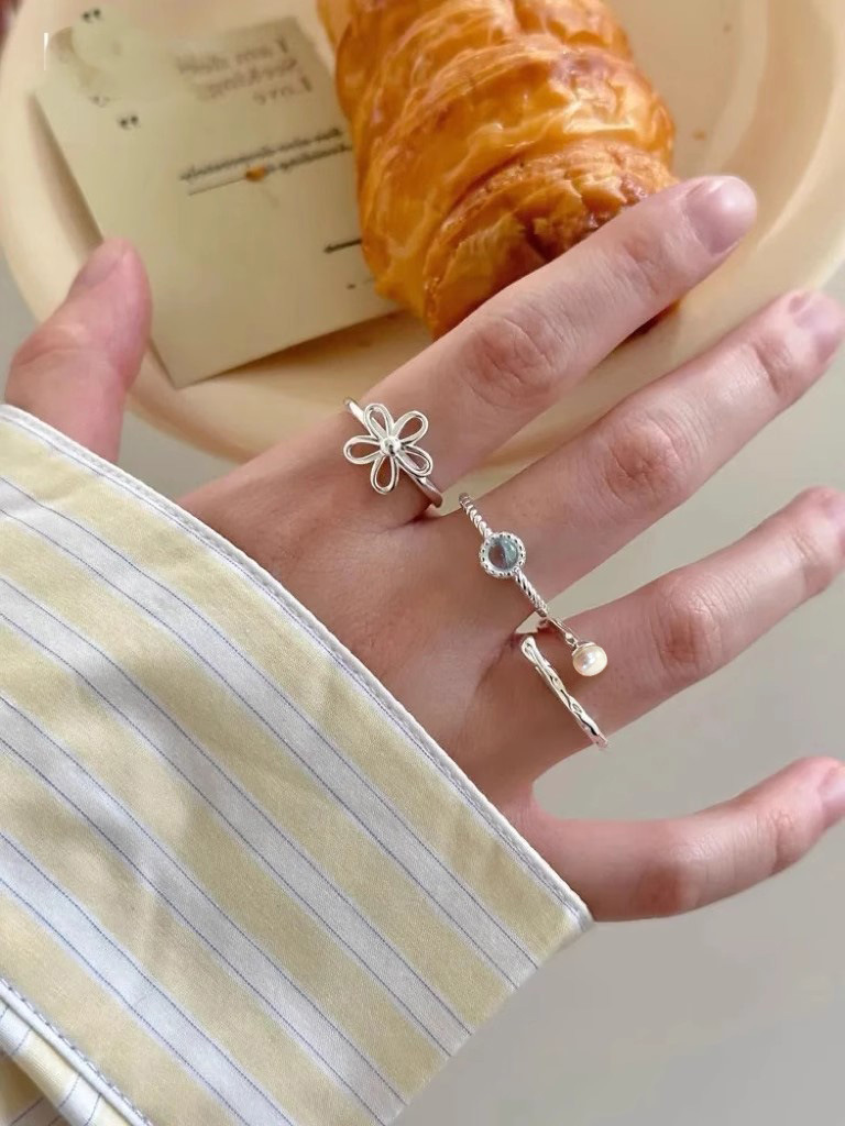1g Weight Open Rings Classification Adjustable Ring Size 1 Piece Quantity Daily, Date Occasion 925 Sterling Silver Material Geometric Pattern All Seasons Season Women's Gender Simple Style, Classic Style Style 1 Piece 925 Sterling Silver Geometric Open Rings 2