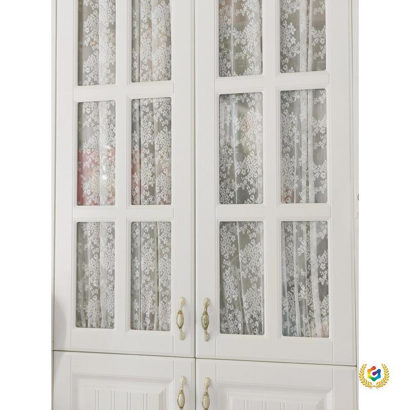 French-Style Glass Door Sheer Curtain, Cabinet Door Curtain, Window Screen, No-Drill Magic Tape Adhesive Bookcase Curtain French-Style Glass Door Sheer Curtain, Cabinet Door Curtain, Window Screen, No-Drill Magic Tape Adhesive Bookcase Curtain