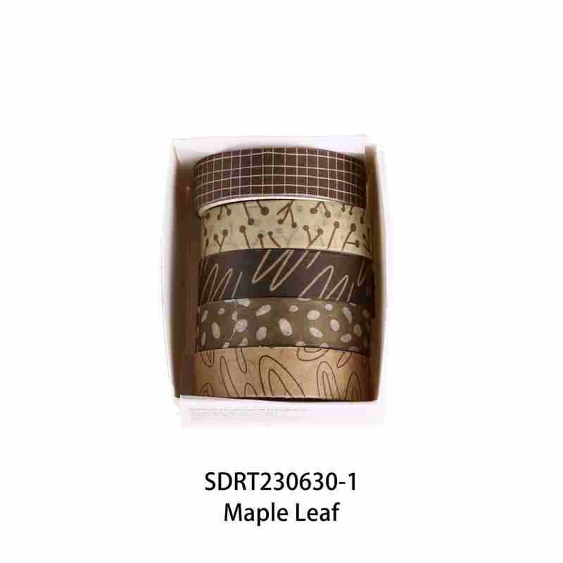 Retro sistema de madera y cinta de papel en caja de alto valor de otoño pensamiento en la decoración de diarios pegatinas