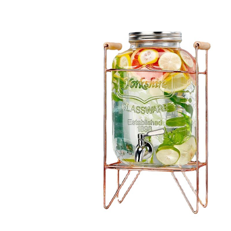 Barril de cola con grifo de vidrio barril de jugo de limón barril de bebida barril de frutas barril de té barril de mezcla barril de agua fría