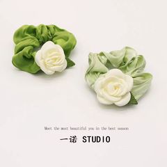 超仙山茶花頭繩韓國少女心花朵大腸圈法式復古肥腸發圈女氣質發繩