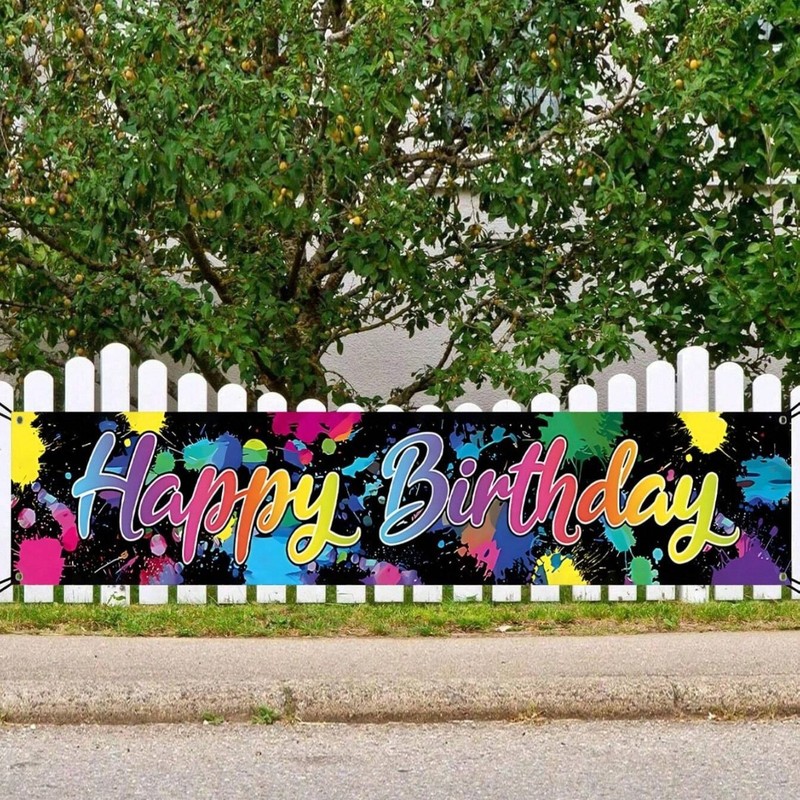 国境を越えたスポットの誕生日おめでとう旗バナー0.5x3メートルの長さのバナー背景装飾バナーカスタマイズ|undefined