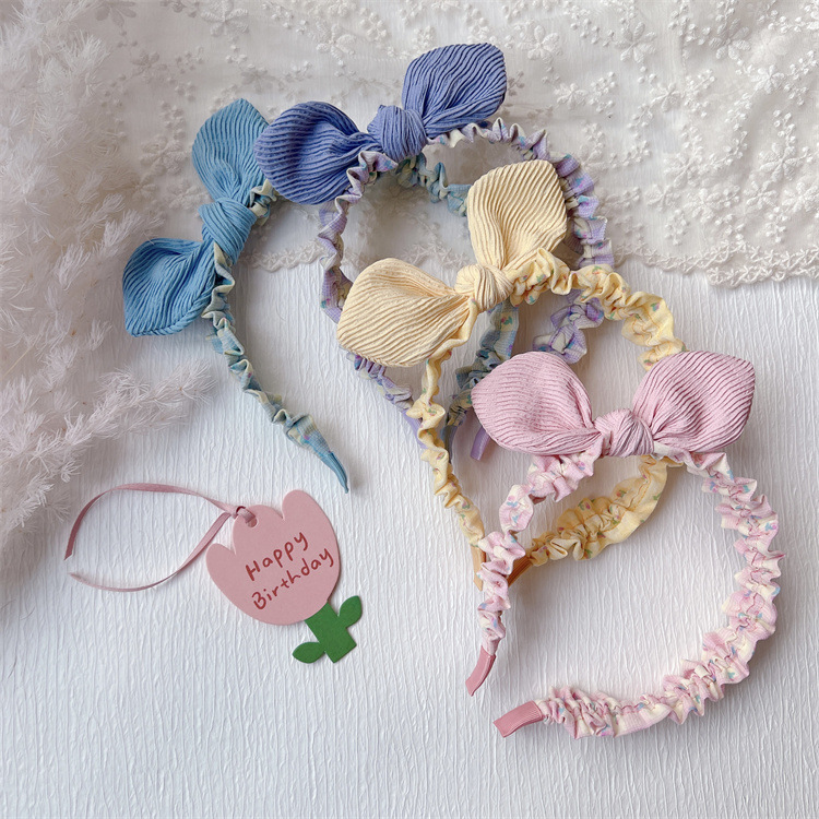 春夏新款兒童布藝立體蝴蝶結髮箍小女孩甜美可愛花朵頭箍髮飾頭扣