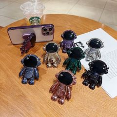 全電鍍宇航員手機支架懶人桌面支撐伸縮可愛卡通公仔支架廠家批發