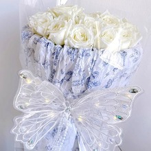 玫瑰花圖案雪梨紙包裝紙鮮花花束手揉紙禮品內襯紙加厚防水打底紙