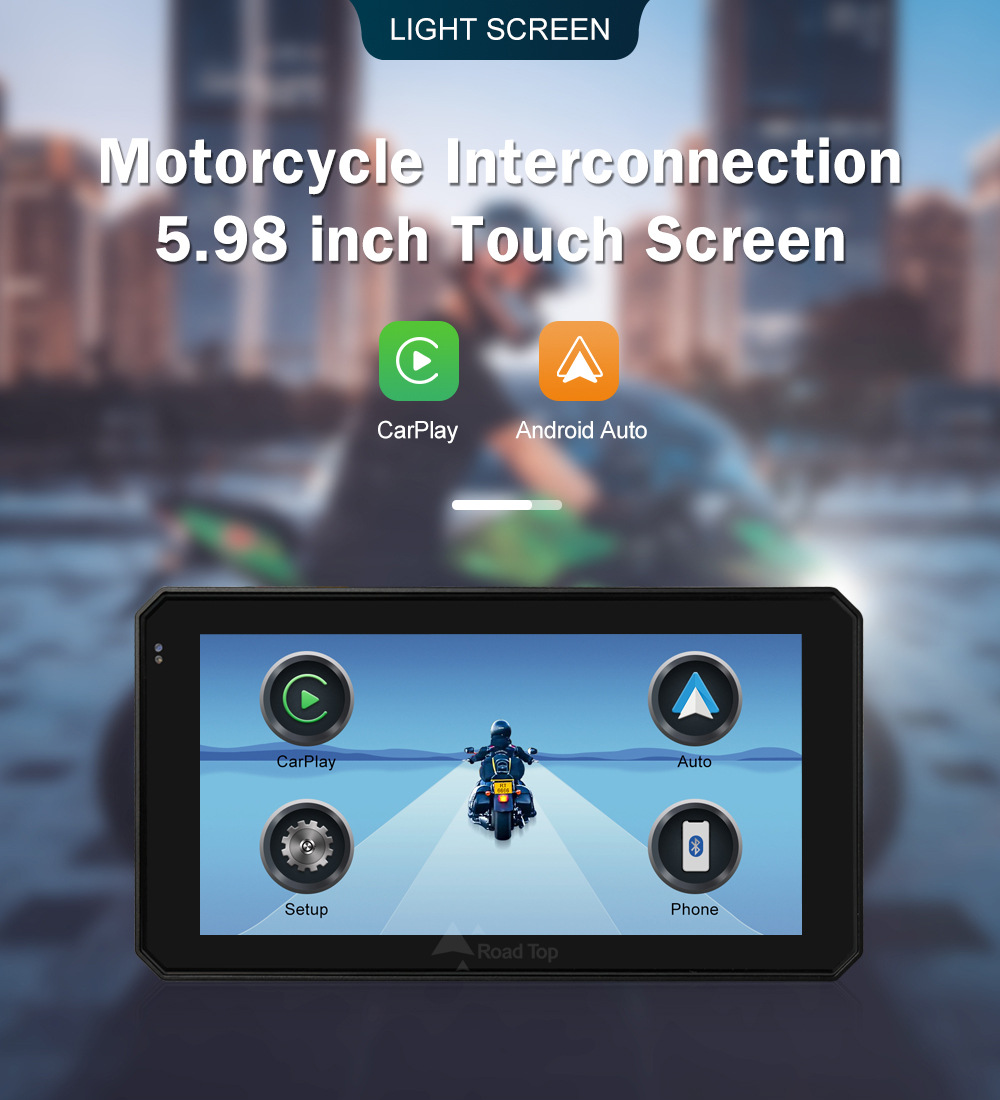 Road Top Road Top 5.98inch Waterproof Portable GPS Navigation Motorcycle CarPlay Display
