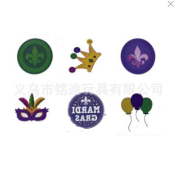 Accesorios para el Cabello de Carnaval de Mardi Gras, Máscara Tricolor, Corbata de Moño, Cadena de Cuentas Electrochapadas, Conjunto para Fiesta de Carnaval