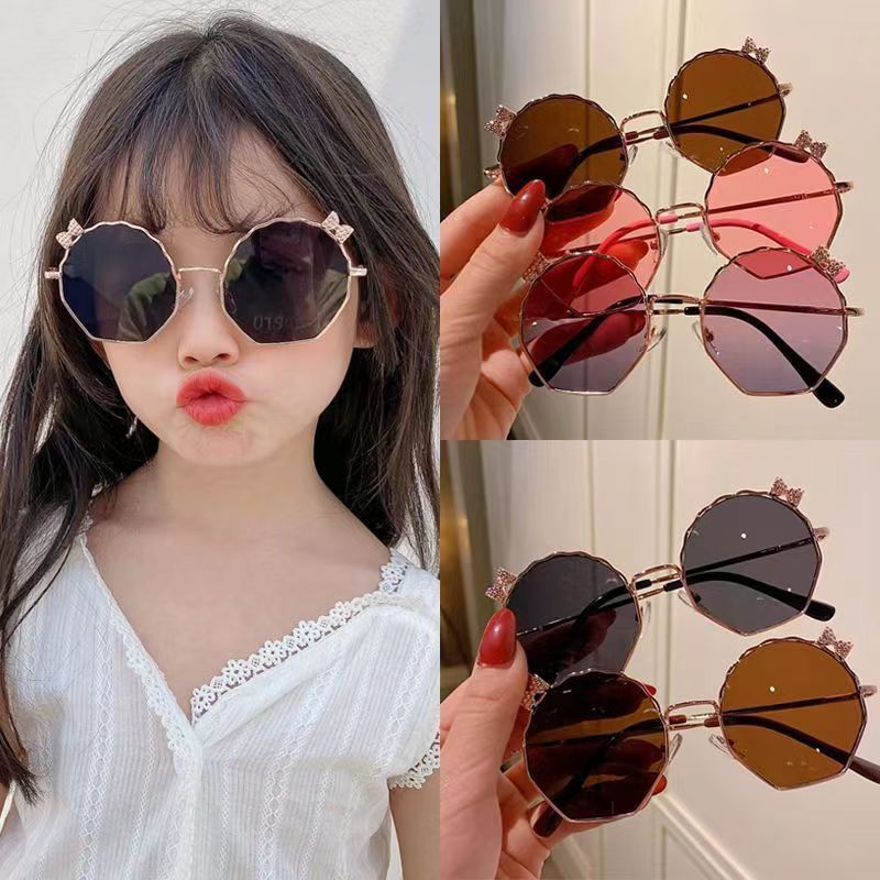 Children's cute sunglasses for men and women with bow