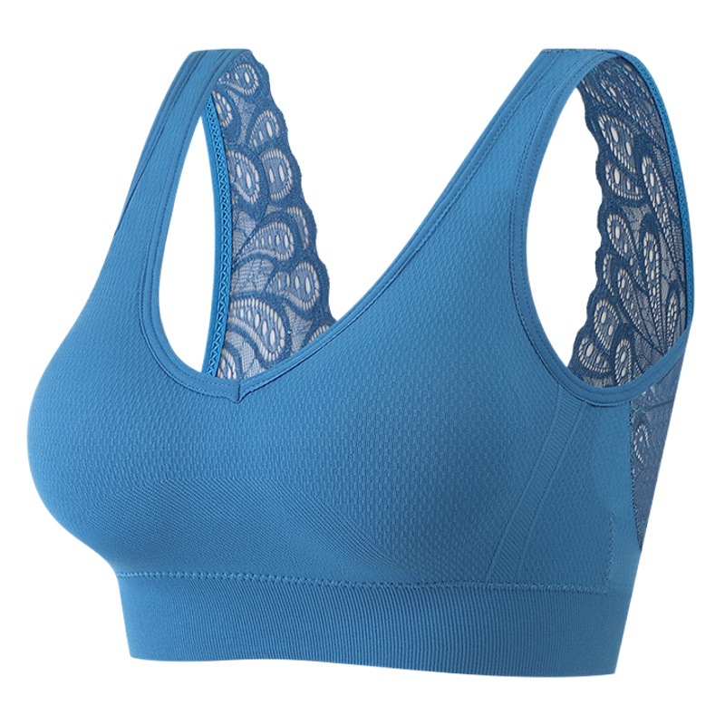 Correa de hombro ancha en forma de V encaje espalda envuelta en el pecho tubo superior látex sentido pecho pad inconsútil inalámbrico que basa el sujetador de la ropa interior para las mujeres