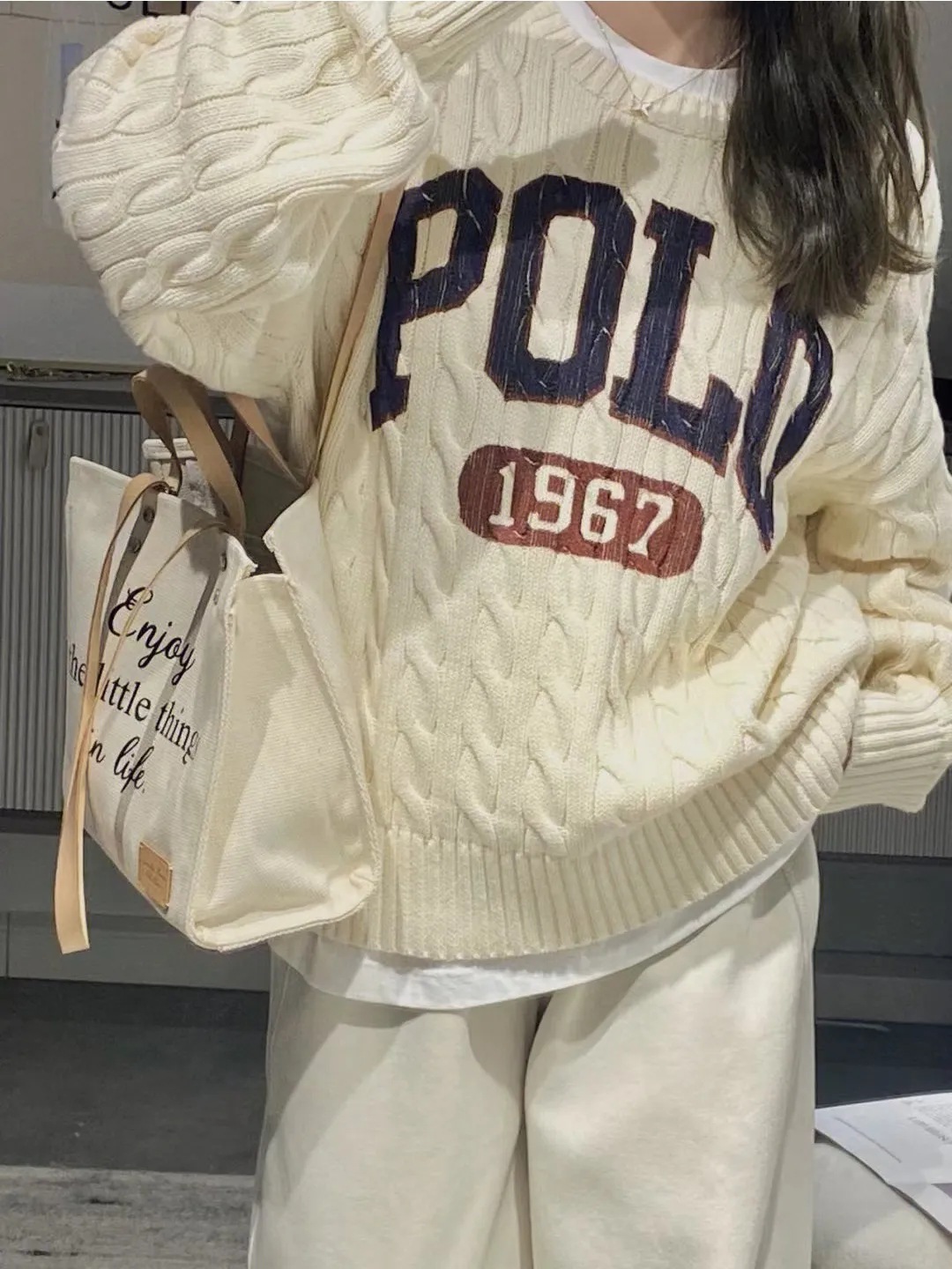24 Dongpuyuan nuevo estilo coreano letras retro americanas jersey jersey suéter de punto pclo letras estallando image 4