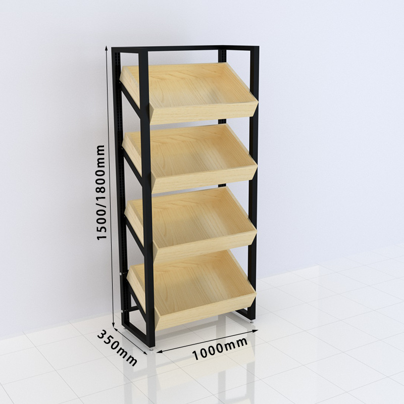 비스듬한 상자 과일 랙