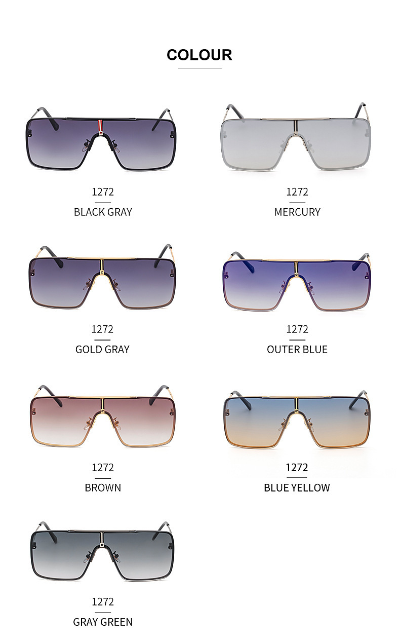 Fashion One Piece Big Square Box Sunglasses Wholesale display picture 16