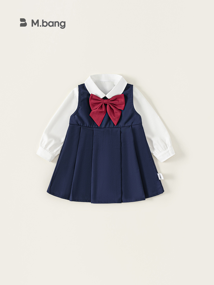 Ropa infantil Youbao, vestido estilo coreano, conjunto de dos piezas para bebé, camisa estilo escolar, falda, traje para niña pequeña